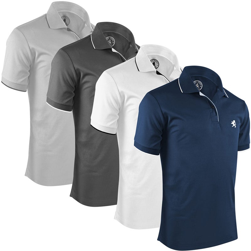 Albert Morris Mens Striped Short Sleeve Polo Shirts 4 Pack - Regular Fit - Multicolor - Nautical Collection - Medium - Image 1